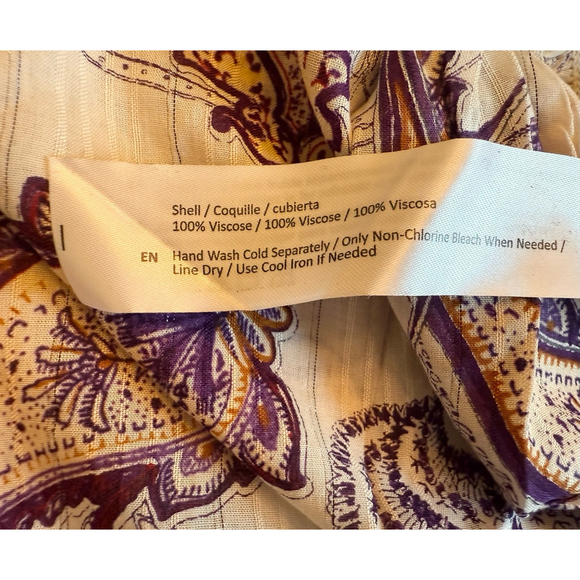 NWT Women's Band of the Free Blouse Size S Cream Purple Paisley Crop Top - Picture 11 of 15